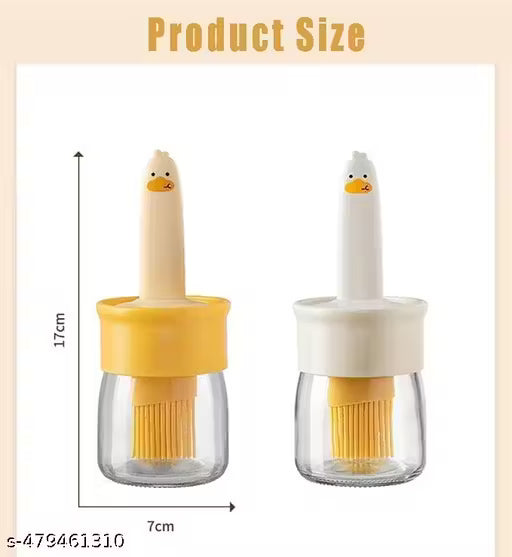2 IN 1 Oil Dispenser Bottle with Silicone Basting Brush for Cooking