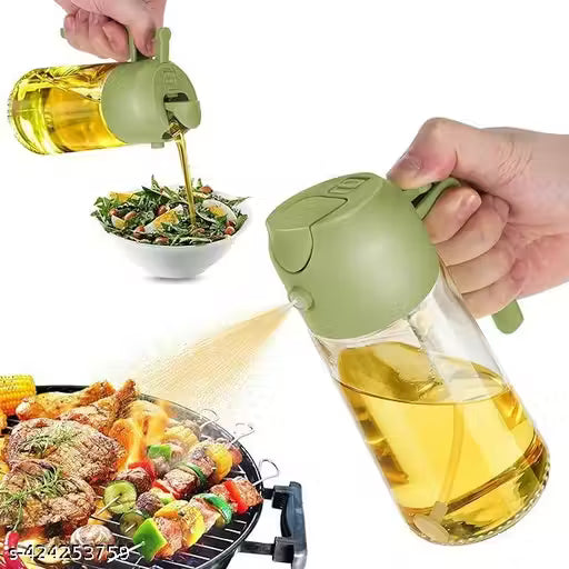 2 In 1 Olive Oil Dispenser & Oil Sprayer Oil Pots For Kitchen